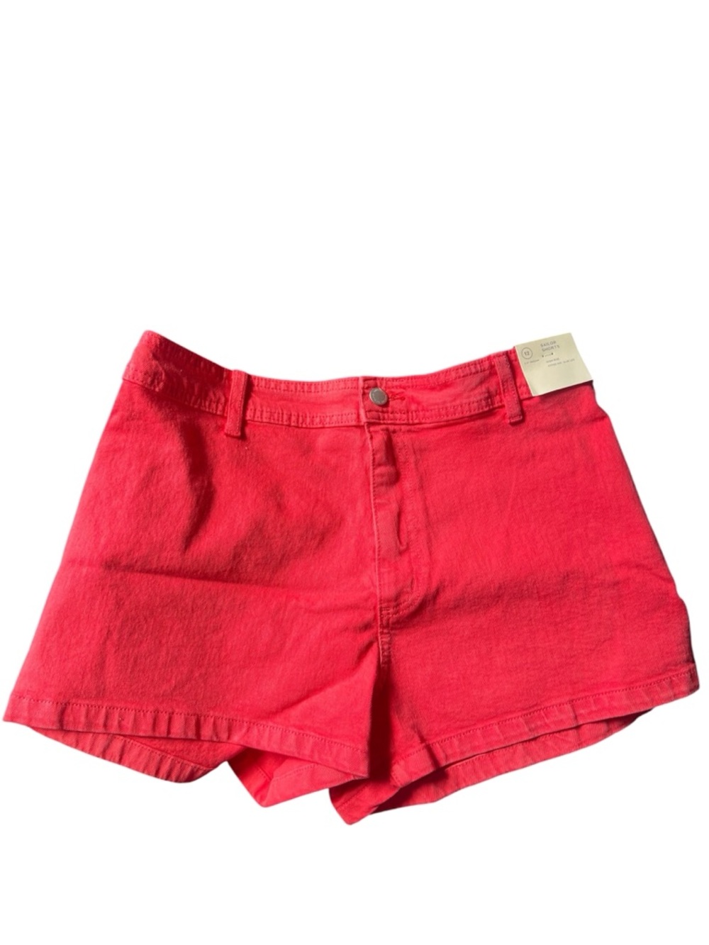 Universal Thread Shorts Womens 12 Red High Rise Sailor Denim